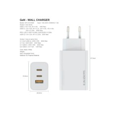 Incarcator Fulmova 65W Cablu USB-C White