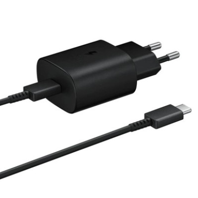 Accesoriu telefon Samsung Samsung 25W Black + cablu date USB-C to USB-C PHT18071 Accesoriu telefon Samsung Samsung 25W Black + cablu date USB-C to USB-C PHT18071