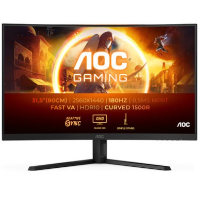 Monitor AOC AOC CQ32G4VE QHD HDMIx2 DP 180Hz Black 31.5" PHT19006 Monitor AOC AOC CQ32G4VE QHD HDMIx2 DP 180Hz Black 31.5" PHT19006